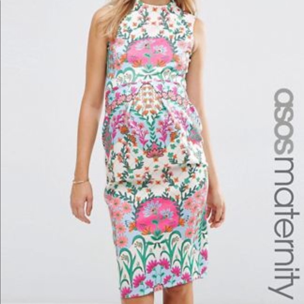 ASOS Maternity floral dress with keyhole back